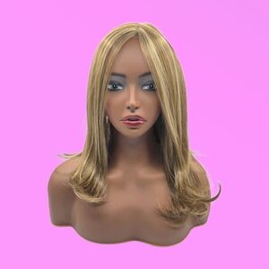 Nels Wigs Kay Light Brunette & Blonde Highlights Monofilament Wig